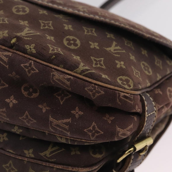 LOUIS VUITTON Monogram Mini Lin Saumur 30 Bag Brown Fuzan M95227 LV Auth ep16180