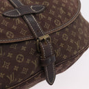 LOUIS VUITTON Monogram Mini Lin Saumur 30 Bag Brown Fuzan M95227 LV Auth ep16180-25