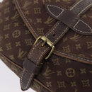 LOUIS VUITTON Monogram Mini Lin Saumur 30 Bag Brown Fuzan M95227 LV Auth ep16180-26