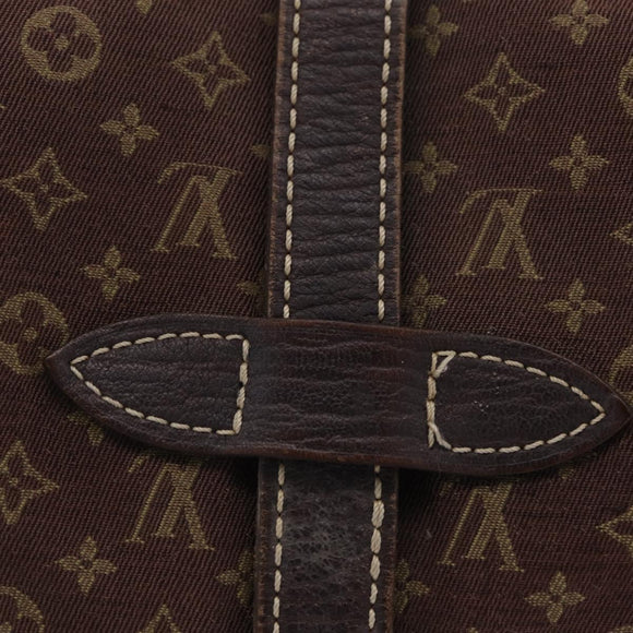 LOUIS VUITTON Monogram Mini Lin Saumur 30 Bag Brown Fuzan M95227 LV Auth ep16180