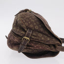 LOUIS VUITTON Monogram Mini Lin Saumur 30 Bag Brown Fuzan M95227 LV Auth ep16180-5