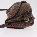 LOUIS VUITTON Monogram Mini Lin Saumur 30 Bag Brown Fuzan M95227 LV Auth ep16180-6