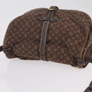 LOUIS VUITTON Monogram Mini Lin Saumur 30 Bag Brown Fuzan M95227 LV Auth ep16180-8