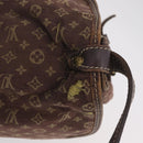 LOUIS VUITTON Monogram Mini Lin Saumur 30 Bag Brown Fuzan M95227 LV Auth ep16180-9