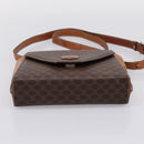 CELINE Macadam Canvas Shoulder Bag PVC Leather Brown Gold Auth ep16182-5