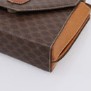 CELINE Macadam Canvas Shoulder Bag PVC Leather Brown Gold Auth ep16182-10