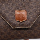 CELINE Macadam Canvas Shoulder Bag PVC Leather Brown Gold Auth ep16182-17