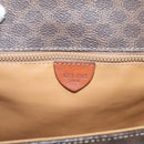 CELINE Macadam Canvas Shoulder Bag PVC Leather Brown Gold Auth ep16182-19