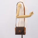 CELINE Macadam Canvas Shoulder Bag PVC Leather Brown Gold Auth ep16182-24