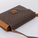 CELINE Macadam Canvas Shoulder Bag PVC Leather Brown Gold Auth ep16182-6