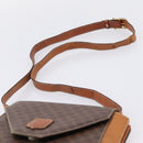 CELINE Macadam Canvas Shoulder Bag PVC Leather Brown Gold Auth ep16182-9