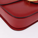 CELINE Shoulder Bag Leather Red Gold Auth ep16186A-10