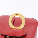 CELINE Shoulder Bag Leather Red Gold Auth ep16186A-16