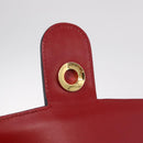 CELINE Shoulder Bag Leather Red Gold Auth ep16186A-18