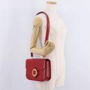 CELINE Shoulder Bag Leather Red Gold Auth ep16186A-30