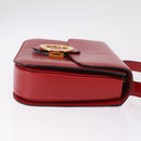 CELINE Shoulder Bag Leather Red Gold Auth ep16186A-4