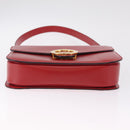 CELINE Shoulder Bag Leather Red Gold Auth ep16186A-9
