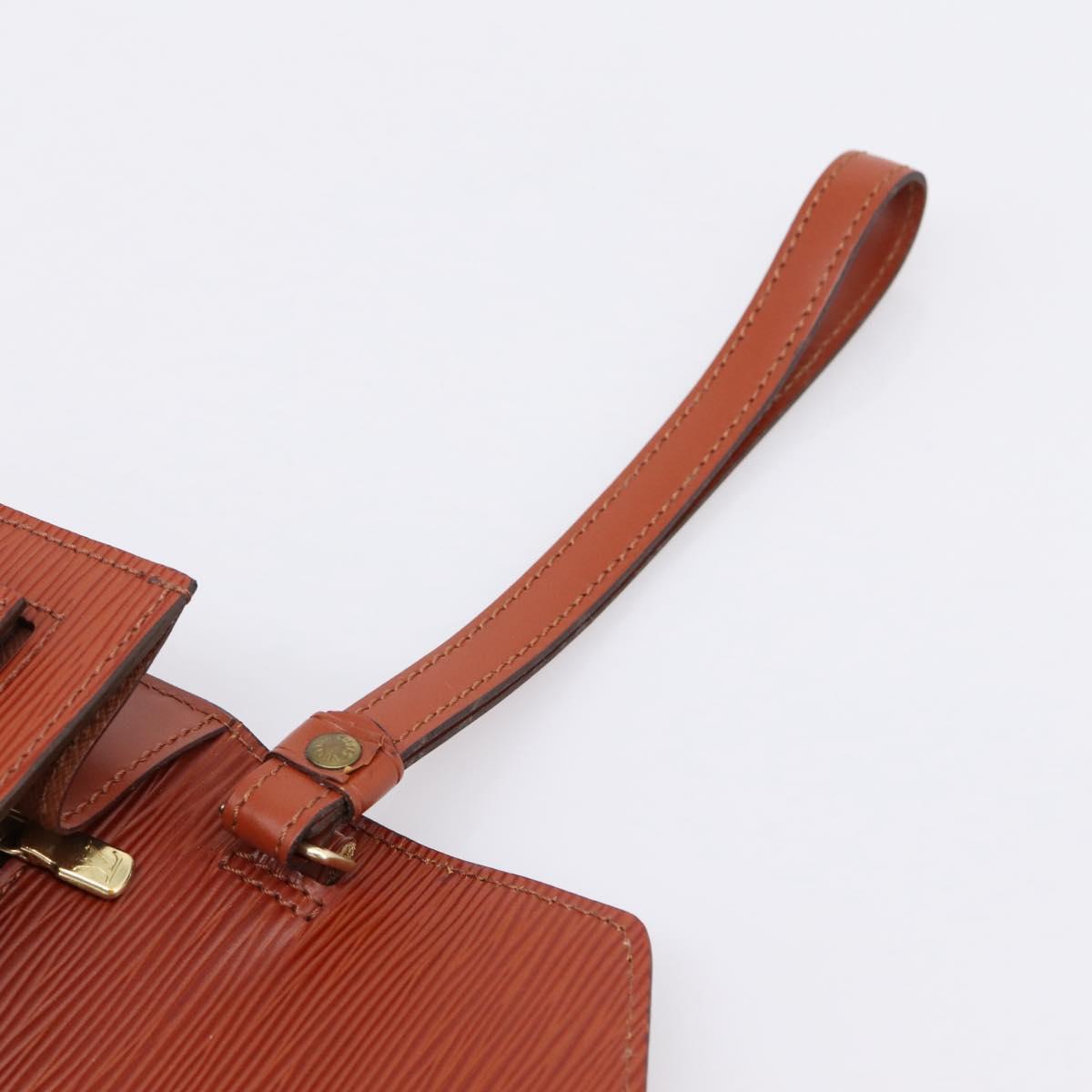 LOUIS VUITTON Epi Serie Dragonne Hand Bag Brown M52618 LV Auth