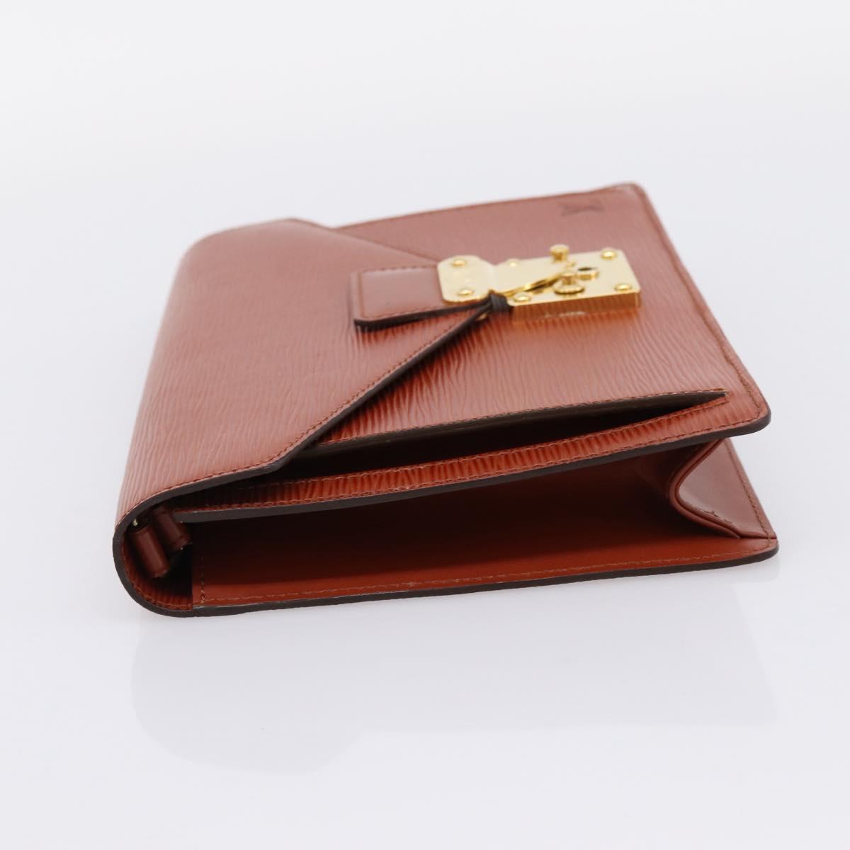 LOUIS VUITTON Epi Serie Dragonne Hand Bag Brown M52618 LV Auth