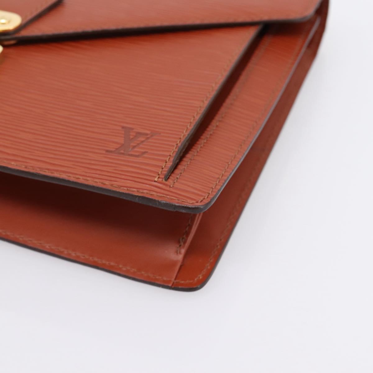 LOUIS VUITTON Epi Serie Dragonne Hand Bag Brown M52618 LV Auth