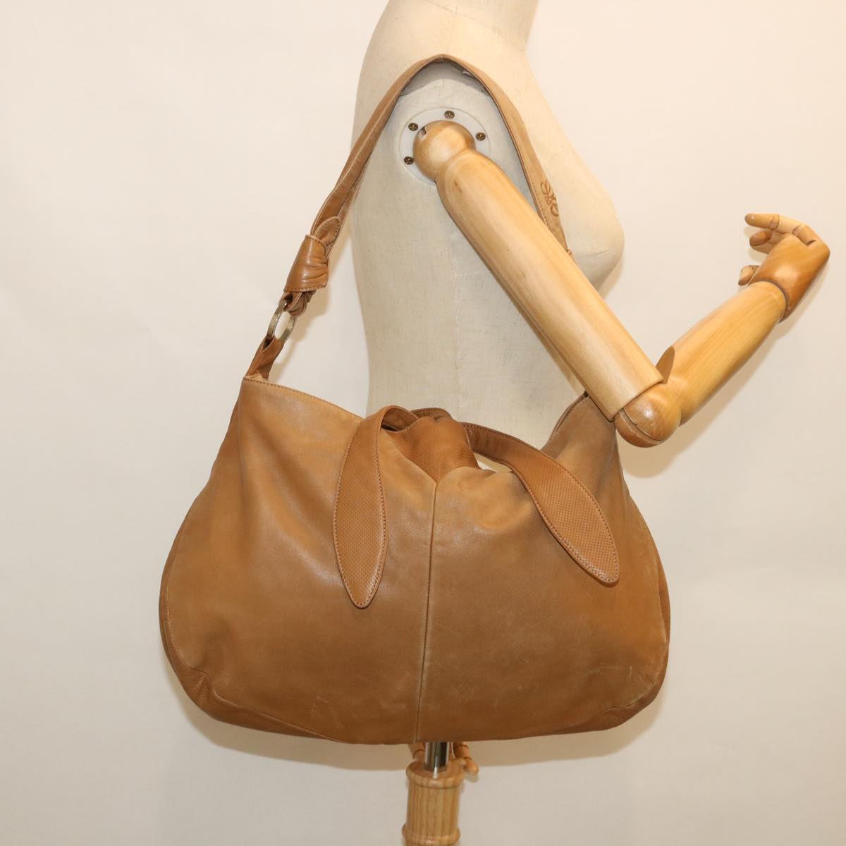 LOEWE Shoulder Bag Leather Brown Auth ep1619