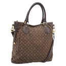 LOUIS VUITTON Monogram Mini Lin Buzasu Anjoul Bag 2way Ebene M95617 Auth ep16190-1