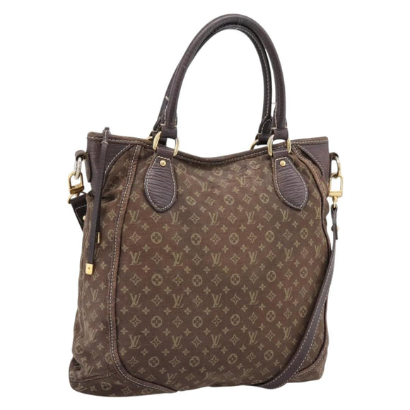 LOUIS VUITTON Monogram Mini Lin Buzasu Anjoul Bag 2way Ebene M95617 Auth ep16190