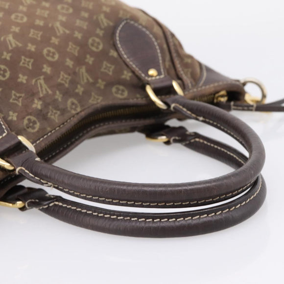 LOUIS VUITTON Monogram Mini Lin Buzasu Anjoul Bag 2way Ebene M95617 Auth ep16190
