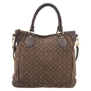 LOUIS VUITTON Monogram Mini Lin Buzasu Anjoul Bag 2way Ebene M95617 Auth ep16190-13