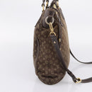 LOUIS VUITTON Monogram Mini Lin Buzasu Anjoul Bag 2way Ebene M95617 Auth ep16190-3