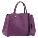 LOUIS VUITTON Monogram Empreinte Montaigne MM Bag Purple M41046 LV Auth ep16194A-1