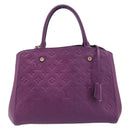 LOUIS VUITTON Monogram Empreinte Montaigne MM Bag Purple M41046 LV Auth ep16194A-13