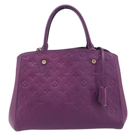 LOUIS VUITTON Monogram Empreinte Montaigne MM Bag Purple M41046 LV Auth ep16194A