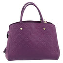 LOUIS VUITTON Monogram Empreinte Montaigne MM Bag Purple M41046 LV Auth ep16194A-2