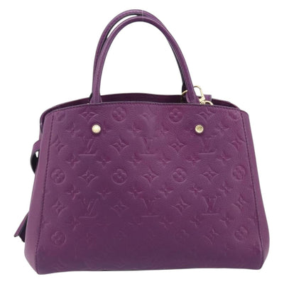 LOUIS VUITTON Monogram Empreinte Montaigne MM Bag Purple M41046 LV Auth ep16194A - 0
