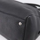 PRADA Hand Bag Leather Black Silver Auth ep16195A-14
