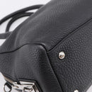 PRADA Hand Bag Leather Black Silver Auth ep16195A-15