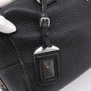PRADA Hand Bag Leather Black Silver Auth ep16195A-10