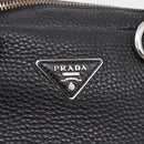 PRADA Hand Bag Leather Black Silver Auth ep16195A-17
