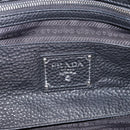 PRADA Hand Bag Leather Black Silver Auth ep16195A-19