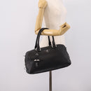 PRADA Hand Bag Leather Black Silver Auth ep16195A-26