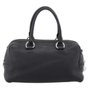 PRADA Hand Bag Leather Black Silver Auth ep16195A-2