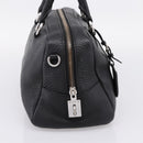 PRADA Hand Bag Leather Black Silver Auth ep16195A-3