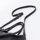 PRADA Hand Bag Leather 2way Black Gold Auth ep16198V-15