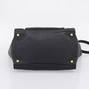 PRADA Hand Bag Leather 2way Black Gold Auth ep16198V-5