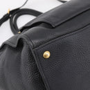 PRADA Hand Bag Leather 2way Black Gold Auth ep16198V-16