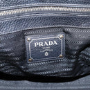 PRADA Hand Bag Leather 2way Black Gold Auth ep16198V-19