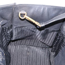 PRADA Hand Bag Leather 2way Black Gold Auth ep16198V-20