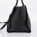 PRADA Hand Bag Leather 2way Black Gold Auth ep16198V-4