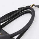 PRADA Hand Bag Leather 2way Black Gold Auth ep16198V-14